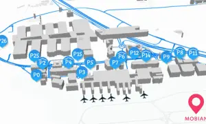 Übersichtskarte Flughafen Stuttgart: Parkplätze P0 bis P26. Hier finden Sie Infos zu Parkplatz P0 und den Preisen.