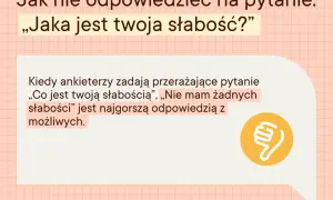 Jak nie odpowiadać na pytania na rozmowie kwalifikacyjnej: „Nie mam żadnych słabości” to najgorsza odpowiedź. Kciuk w dół symbolizuje błąd.
