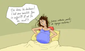 Grossesse : une femme insomniaque, réveillée par les mouvements du bébé, s'exclame "Jamais entendu parler de tapage nocturne ?". Fille ou garçon, le bébé fait la fête !