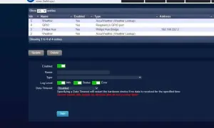 Interface Domoticz pour configurer des appareils connectés. On y voit des entrées comme "Weather" et "Philips Hue", utiles pour installer domoticz.