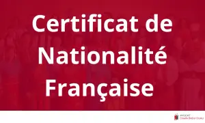 Certificat de Nationalité Française. Ce document est essentiel pour le fichier national des naissances, attestant de l'identité et de l'appartenance à la nation.