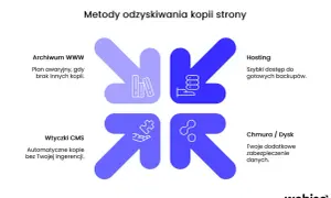 Metody odzyskiwania kopii strony: Archiwum WWW, Hosting, Wtyczki CMS, Chmura/Dysk. Zapewnij sobie pewność dzięki backup online.