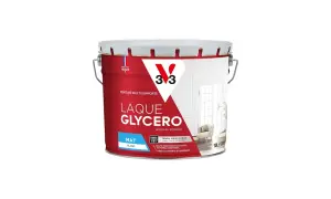 Seau de peinture à l'huile glycéro blanc mat pour mur intérieur, idéal pour une finition impeccable.