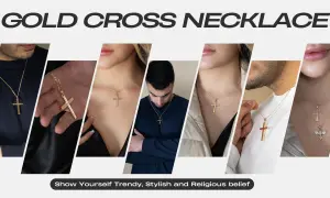 Collares con cruces de oro, mostrando estilo y fe.