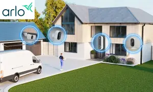 Arlo propose des solutions pour savoir où placer une camera de surveillance : près du garage, sur la façade, ou à l'intérieur.