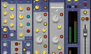 Focusrite bx_console Focusrite SC, a free channel strip plugin, features EQ, compression, and gate modules.
