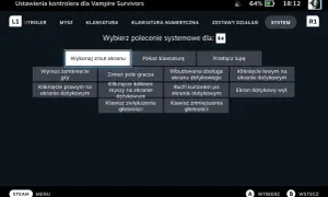 Menu ustawień kontrolera Steam z opcją "Wykonaj zrzut ekranu" podświetloną.