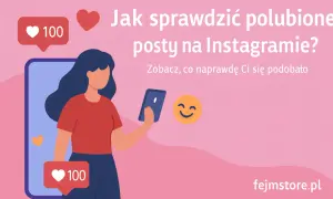 Ilustracja pokazuje, jak sprawdzić polubione posty na Instagramie. Kobieta z telefonem, serduszka i licznik polubień.