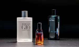 Perfumy w bagażu podręcznym: Acqua di Gio, Fahrenheit Dior i Cool Water Davidoff. Idealne na podróż.