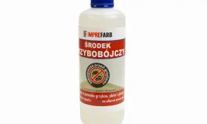 Preparat na grzyba na ścianie. Środek grzybobójczy Imprefarb do usuwania pleśni i glonów, do stosowania wewnątrz i na zewnątrz.