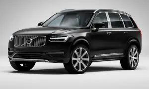 Elegancki czarny Volvo XC90 na tle białego tła. Sprawdź aktualną volvo xc90 cena.