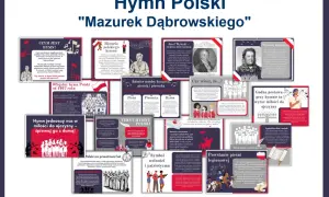 Hymn Polski "Mazurek Dąbrowskiego" - karty edukacyjne. Tekst hymnu, historia, twórcy i symbolika.
