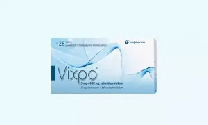 Opakowanie leku Vixpo, zawierające 28 tabletek powlekanych.
