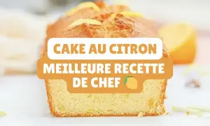 Un délicieux cake au citron, la meilleure recette de chef, avec des zestes de citron sur le dessus.