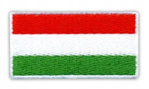 Naszywka z flagą Węgier: czerwony, biały i zielony pas.