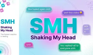 SMH (Shaking My Head) es la reacción más rápida al escribir. "IKR smh fr" significa "I know, right? Shaking my head, for real".