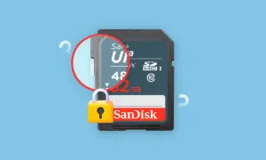 Carte SD SanDisk 32 Go avec cadenas, symbole de question. Mise à jour visiophone Extel ?