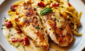 En krämig kycklingrätt med pasta och tomater. Den här "marry me kyckling" ser så god ut att man vill fria till den!