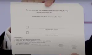 Karta do głosowania w wyborach prezydenckich, pokazująca, jak wyglądają karty do głosowania z miejscem na zaznaczenie kandydata.