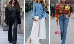 Eleganckie spodnie dla gruszki: czarne, dzwony i jeansy. Stylizacje podkreślające sylwetkę.