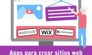 Un hombre construye un sitio web con programas como Webnode, Wix y Hostinger.