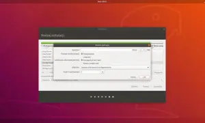 Okno instalatora Ubuntu do tworzenia partycji. Można tu wybrać rodzaj partycji, jej lokalizację i system plików, np. ext4.