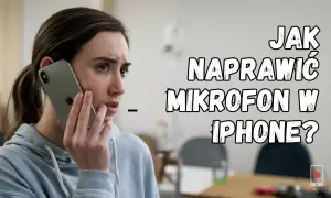 Zmartwiona kobieta rozmawia przez iPhone'a, bo nie działa mikrofon w telefonie. Jak naprawić?
