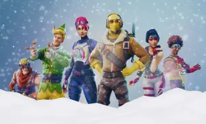 Postacie z gry Fortnite w zimowej scenerii, zapowiadające sezon 7.