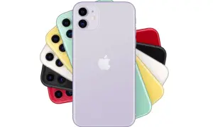 iPhone 11, avec son processeur A13 Bionic, se décline en plusieurs couleurs vives.