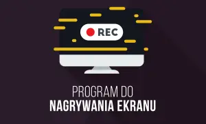 Ikona komputera z napisem "REC" symbolizuje program do nagrywania ekranu, idealny do tworzenia tutoriali i prezentacji.