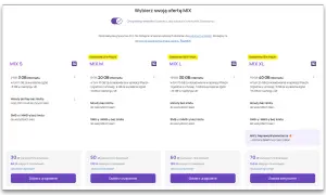 Oferty MIX S, M, L, XL z pakietem solo m play. Wybierz swój plan internetowy i minuty.