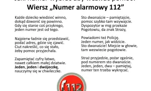 Wiersz o numerze alarmowym 112. Pamiętaj: 911 co to za numer? To 112!