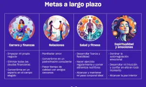 Cuatro áreas para el éxito y felicidad: carrera, relaciones, salud y espiritualidad.