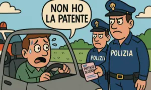Un automobilista sudato ammette "Non ho la patente" a due poliziotti severi. Cosa succede se ti fermano senza patente?