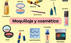 Maquillaje y cosmética: base, rubor, bronzer, máscara, lápiz de cejas, delineador, brillo labial, labial, extensiones de pestañas, corrector y sombras. ¡Todo para "ponerse guapa"!