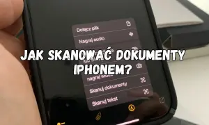 Jak zeskanować dokumenty iPhone'em? Na ekranie telefonu widać menu z opcją "Skanuj dokumenty".