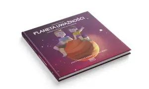 Książka "Planeta Uważności" z ilustracją dzieci na planecie, która symbolizuje gnozę i wiedzę o emocjach.
