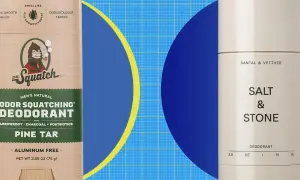 Dwa dezodoranty: Dr. Squatch "Pine Tar" i Salt & Stone "Santal & Vetiver". Czy ałun co to? To naturalny składnik, którego nie ma w tych produktach.