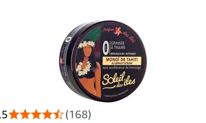 Boîte de graisse à traire "Soleil des îles" au Monoï de Tahiti, pour un bronzage intense.