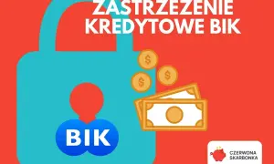 Zabezpiecz swoje finanse! Ikona kłódki z napisem BIK i symbolami pieniędzy sugeruje zastrzeżenie kredytowe.