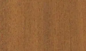 Textura de madera de mansonia, con vetas finas y un tono marrón rojizo cálido.