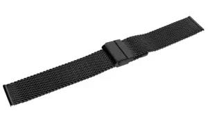 Elegancka, czarna bransoleta typu mesh z metalowym zapięciem. Idealna do nadania stylu każdemu zegarkowi.