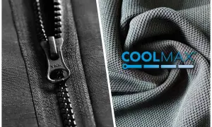 Zamek YKK i przewiewna tkanina na kurtki z logo COOLMAX. Idealna na aktywny dzień.