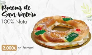 Rosca de San Valero 100% nata, decorada con frutas escarchadas y azúcar glas. ¡Celebra cuando es San Valero con este delicioso dulce!