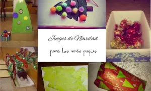 Juegos de Navidad para los más peques: un árbol de fieltro, pompones, regalos y un niño deslizándose por unas escaleras decoradas. ¡Navidad en verano!