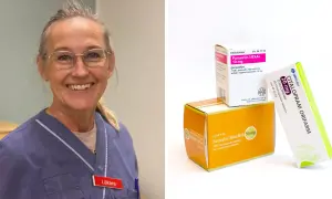 Läkare ler bredvid förpackningar med sertralin och citalopram. Skillnaden mellan sertralin och citalopram är viktig för rätt behandling.