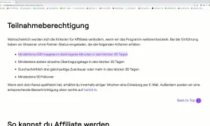 Um twitch affiliate werden zu können, brauchst du 500 Minuten Streaming, 7 Streams, 3 Zuschauer und 50 Follower in 30 Tagen.