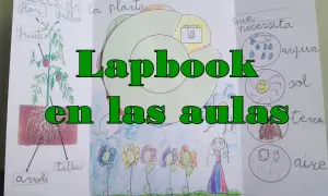 Un lapbook sobre las partes de la planta y lo que necesita. Muestra un dibujo de una planta, flores y sol, agua, tierra y aire.