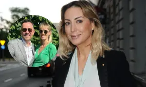 Anna Zejdler z partnerem na zdjęciu. Uśmiechnięta para w okularach przeciwsłonecznych na tle zieleni.