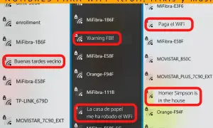 Lista de nombres graciosos en inglés para redes WiFi, como "Warning FBI!" o "Homer Simpson is in the house".